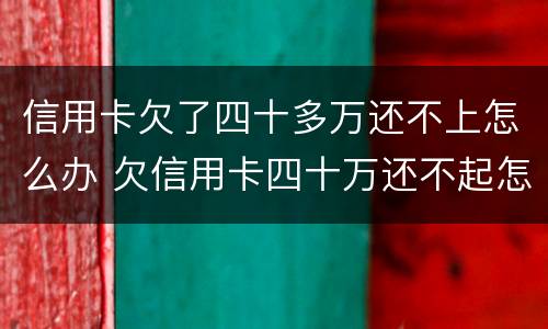 信用卡欠了四十多万还不上怎么办 欠信用卡四十万还不起怎么办