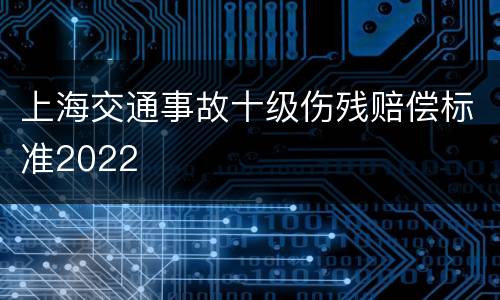 上海交通事故十级伤残赔偿标准2022