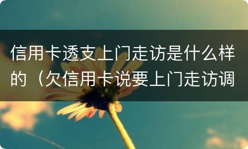 信用卡透支上门走访是什么样的（欠信用卡说要上门走访调查）