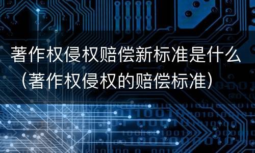 著作权侵权赔偿新标准是什么（著作权侵权的赔偿标准）