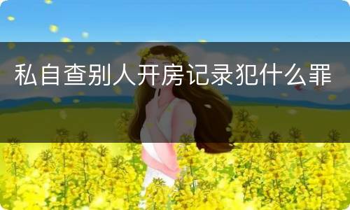 私自查别人开房记录犯什么罪