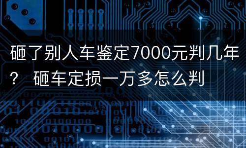 砸了别人车鉴定7000元判几年？ 砸车定损一万多怎么判