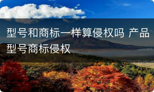 型号和商标一样算侵权吗 产品型号商标侵权