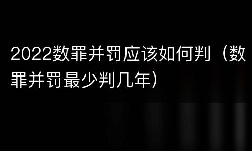 2022数罪并罚应该如何判（数罪并罚最少判几年）