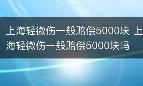 上海轻微伤一般赔偿5000块 上海轻微伤一般赔偿5000块吗