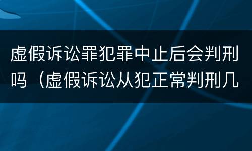 虚假诉讼罪犯罪中止后会判刑吗（虚假诉讼从犯正常判刑几年）