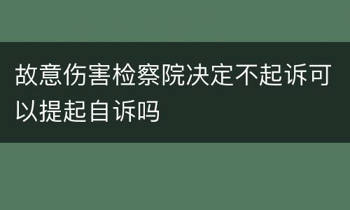 故意伤害检察院决定不起诉可以提起自诉吗