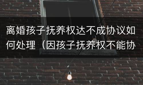 离婚孩子抚养权达不成协议如何处理（因孩子抚养权不能协议离婚该怎么办）