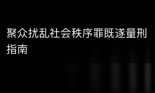 聚众扰乱社会秩序罪既遂量刑指南