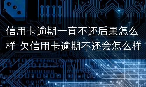 信用卡逾期一直不还后果怎么样 欠信用卡逾期不还会怎么样