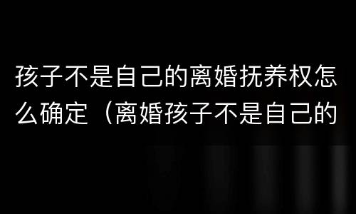 孩子不是自己的离婚抚养权怎么确定（离婚孩子不是自己的需要抚养吗）