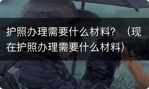 护照办理需要什么材料？（现在护照办理需要什么材料）