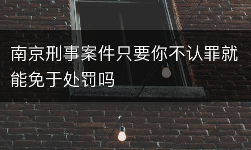 南京刑事案件只要你不认罪就能免于处罚吗
