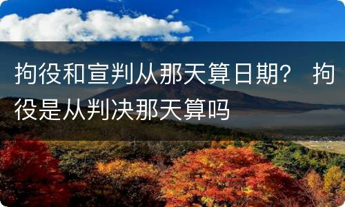 拘役和宣判从那天算日期？ 拘役是从判决那天算吗