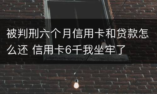 被判刑六个月信用卡和贷款怎么还 信用卡6千我坐牢了