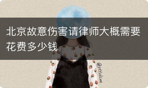 北京故意伤害请律师大概需要花费多少钱