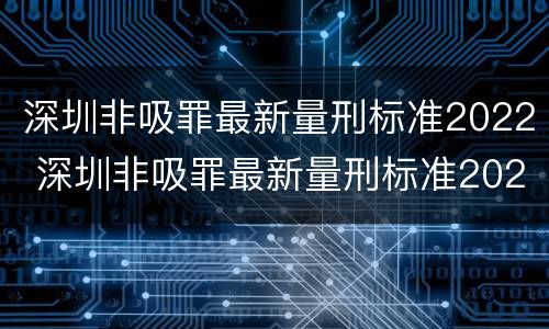 深圳非吸罪最新量刑标准2022 深圳非吸罪最新量刑标准2022公布