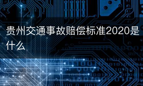 贵州交通事故赔偿标准2020是什么