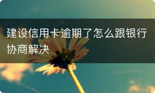 建设信用卡逾期了怎么跟银行协商解决