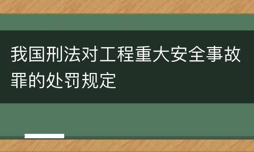 我国刑法对工程重大安全事故罪的处罚规定