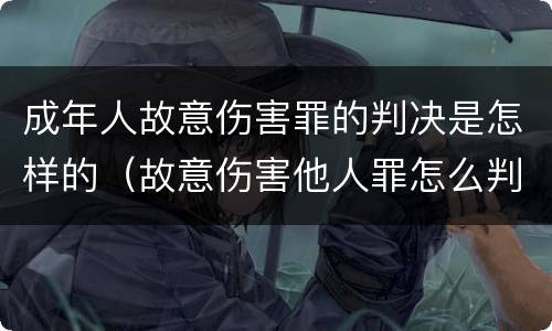 成年人故意伤害罪的判决是怎样的（故意伤害他人罪怎么判未成年）