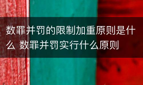 数罪并罚的限制加重原则是什么 数罪并罚实行什么原则