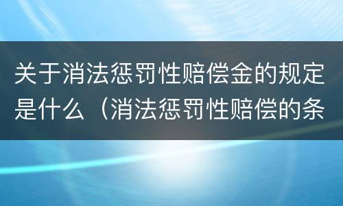 关于消法惩罚性赔偿金的规定是什么（消法惩罚性赔偿的条款）