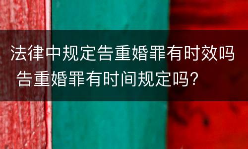 法律中规定告重婚罪有时效吗 告重婚罪有时间规定吗?