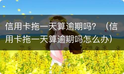 信用卡拖一天算逾期吗？（信用卡拖一天算逾期吗怎么办）