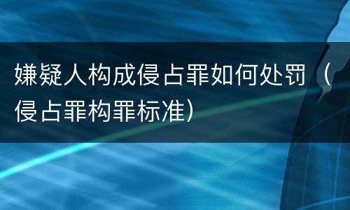 嫌疑人构成侵占罪如何处罚（侵占罪构罪标准）