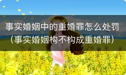 事实婚姻中的重婚罪怎么处罚（事实婚姻构不构成重婚罪）