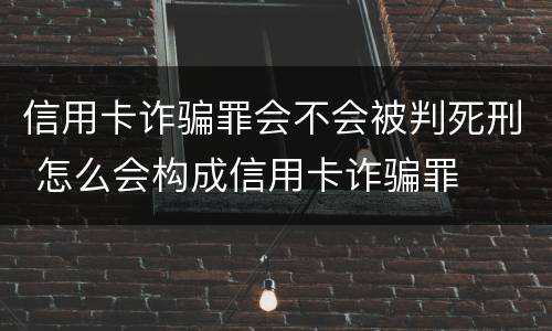 信用卡诈骗罪会不会被判死刑 怎么会构成信用卡诈骗罪