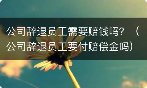 公司辞退员工需要赔钱吗？（公司辞退员工要付赔偿金吗）