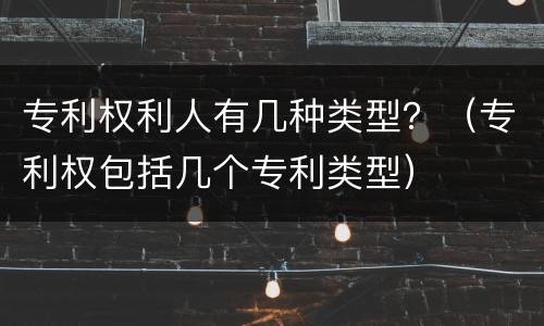 专利权利人有几种类型？（专利权包括几个专利类型）