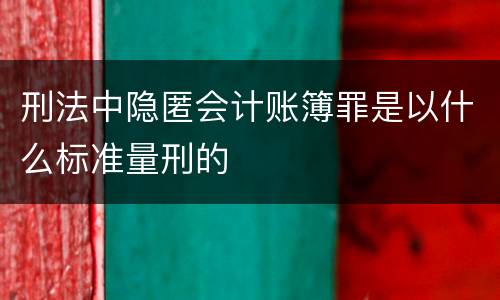 刑法中隐匿会计账簿罪是以什么标准量刑的
