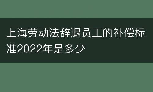 上海劳动法辞退员工的补偿标准2022年是多少