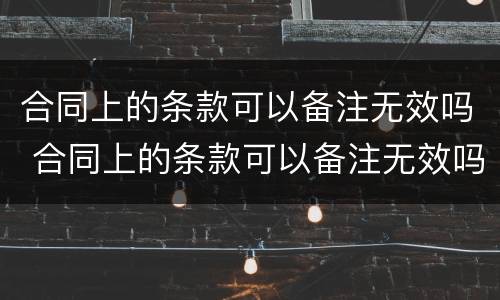 合同上的条款可以备注无效吗 合同上的条款可以备注无效吗怎么写
