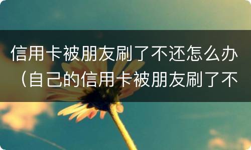 信用卡被朋友刷了不还怎么办（自己的信用卡被朋友刷了不还怎么办）