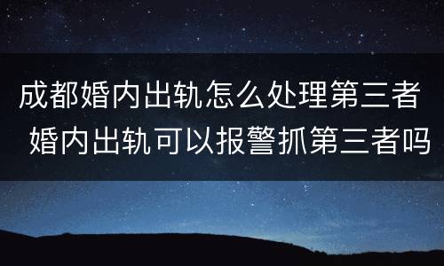 成都婚内出轨怎么处理第三者 婚内出轨可以报警抓第三者吗