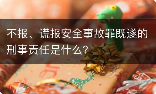 不报、谎报安全事故罪既遂的刑事责任是什么？