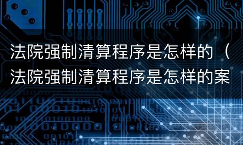 法院强制清算程序是怎样的（法院强制清算程序是怎样的案例）