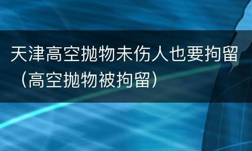 天津高空抛物未伤人也要拘留（高空抛物被拘留）