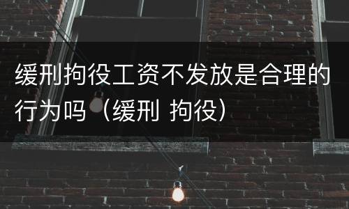缓刑拘役工资不发放是合理的行为吗（缓刑 拘役）