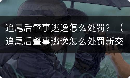 追尾后肇事逃逸怎么处罚？（追尾后肇事逃逸怎么处罚新交规）