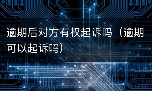 逾期后对方有权起诉吗（逾期可以起诉吗）