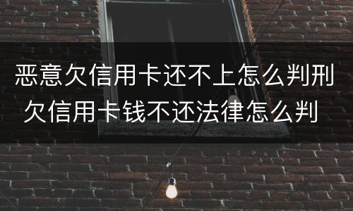 恶意欠信用卡还不上怎么判刑 欠信用卡钱不还法律怎么判