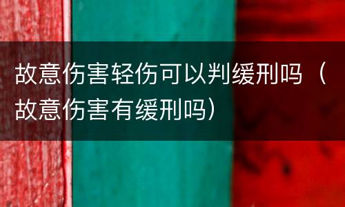 故意伤害轻伤可以判缓刑吗（故意伤害有缓刑吗）