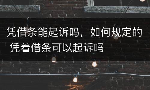 凭借条能起诉吗，如何规定的 凭着借条可以起诉吗