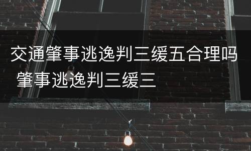 交通肇事逃逸判三缓五合理吗 肇事逃逸判三缓三