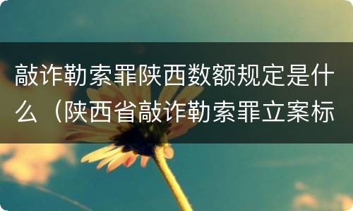 敲诈勒索罪陕西数额规定是什么（陕西省敲诈勒索罪立案标准金额）
